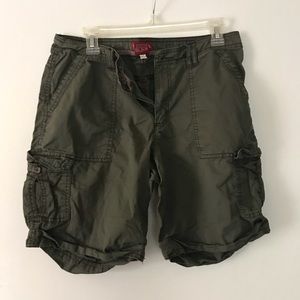 Green cargo shorts